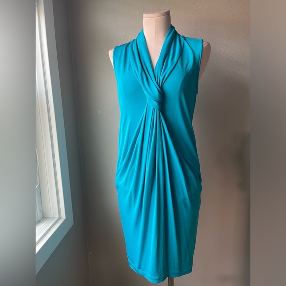 Diane Von Furstenberg Turquoise Sleeveless Midi Dress - Picture 1 of 4